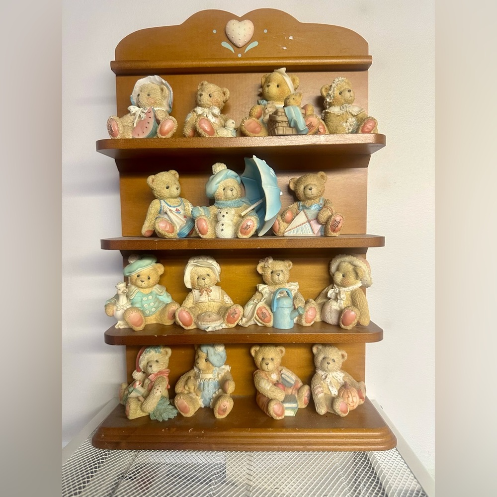 Teddy bear ceramic figurine collection set